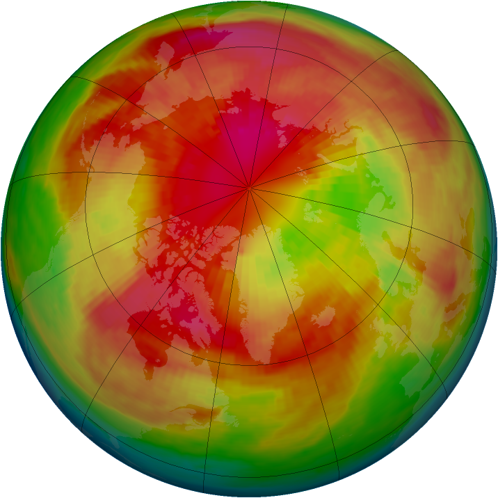 Arctic ozone map for 09 March 1980